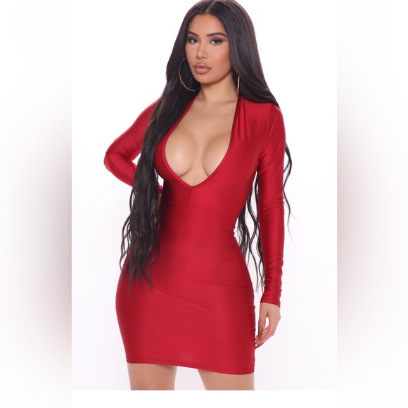 Second to none Ruched Mini  Dress Burgundy - Picture 1 of 7